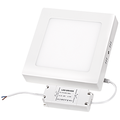LED panel surface mounting, square, 12W, 2700K, 220V, warm light, SMD2835