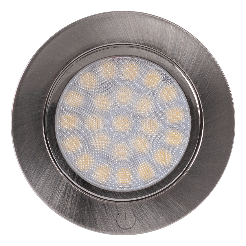 Forskelsbehandling Lily Mod viljen LED LED Indbygningsspot med TOUCH kontrol, rund 2W, 4200K, 12V DC, IP44,  satin nickel | Ultralux