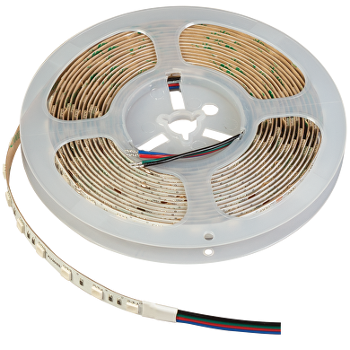 PROFF. LED BÅND/STRIPS, RGB, 14.4W/M, 24V DC, 60 LEDs/M, 5 M/RULLE, IKKE VANDTÆT