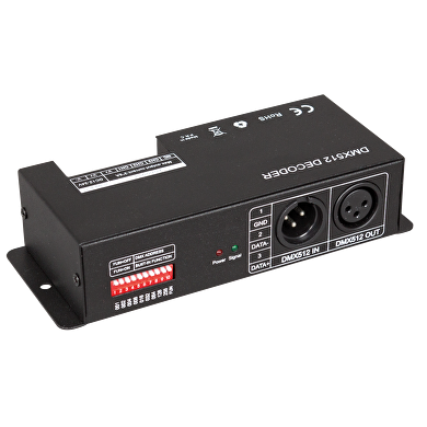 DMX controller for RGB LED lighting 288W, 24A, 12-24V DC