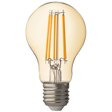 LED filament pære 8W, E27, 2500K, amber, dim