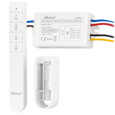 RF fjernbetjening , afbryder med 4 kanaler, 220 V AC