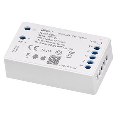  Smart 2.4G RF WIFI controller til RGBW LED bånd, 16A, 12-24V DC, 192W