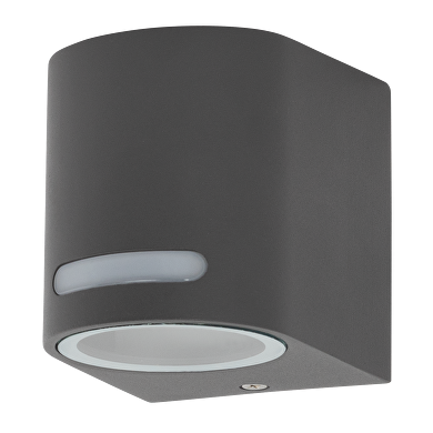 Outdoor wall lighting fixture, GU10, IP44, graphite