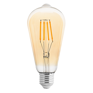 LED filament pære, dæmpbar 4W, E27, 2500K, 220-240V AC, amber