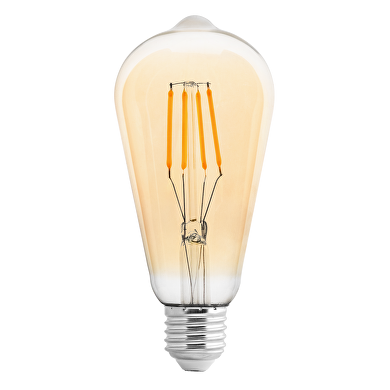 LED filament bulb, dimmable, 4W, E27, 2500K, 220-240V AC, amber