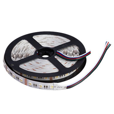 LED Bånd/Strips, RGB+6000K 17W/m, 12V DC, SMD5050, 60 LEDs/m, IP20