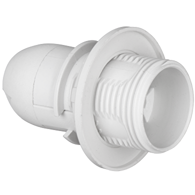 Plastic lamp socket E14, half-threaded, white