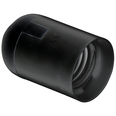 Plastic lamp socket E27, smooth, black