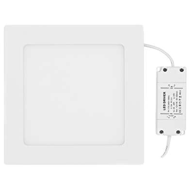 LED-panel, indbygget, firkantet 18W, 2700K, 220V, varm lys, SMD2835