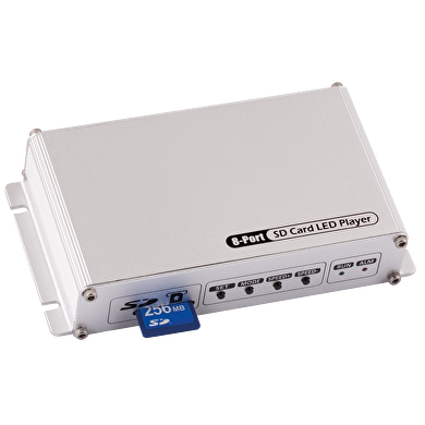 SD Card 8-port controller for digital LED strips and modules 8x2048 pixels,  5-24V DC