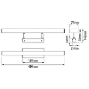 LED bathroom lighting fixture 14W, 2700K, 220-240V АC, chrome, IP44