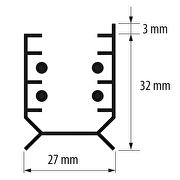 Track rail 4 pins, 1 meter with ground terminal block