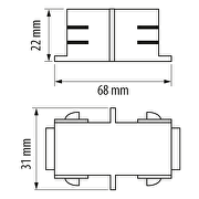 I - stykke connector til Led Track Light skinner, 4 pin, hvid