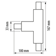 T- stykke connector til Led Track Light skinner, 4 pin, hvid