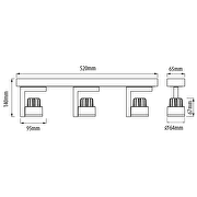 LED spot lighting fixture 3x5W, 2700K, graphite