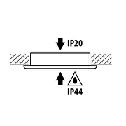 LED møbelspot, 4W, 4200K, 230V AC, IP44, Satin messing