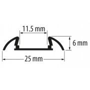 Aluminium profile for LED flexible strip for surface mounting, narrow, 2m