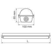 LED industrial linear lighting fixture PC housing, 1.50m, 40W, 4000K, 220V, IP66