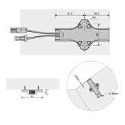 Door trigger sensor switch, 60W, 12V DC, 5 cm