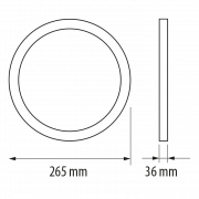 Ramme til påbygning af rund led panel LPRB1827, LPRB1842