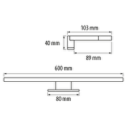 LED mirror and cabinet lamp, 8W, 4200K, chrome, IP44