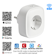 Wi-Fi Smart socket, single, 16A, 3500W, 220-240V AC