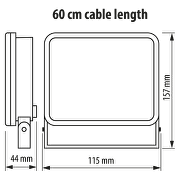 LED floodlight, low glare, white housing 20W, 4200K, 220V-240V AC, IP65