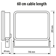 LED floodlight,  low glare, white housing 30W, 4200K, 220V-240V AC, IP65