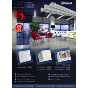 LED linear lighting fixture for building-in, white, 1.2m, 40W, 4200K, 220-240VAC, IP20