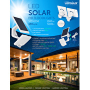 Solar LED floodlight with PIR sensor 11W, 5000K, 220-240V AC, IP54
