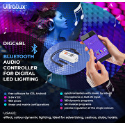 Bluetooth music controller for Digital RGB LED lighting 5-24V DC, 960 pixels