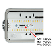 LED industrial lamp CCT PC housing, 1.5m, 33W max, 220V-240V AC, IP66