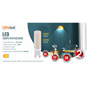 LED lamp 5W, G9, 4000K, 220V-240V AC, SMD2835, 1 pc./ blister