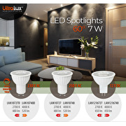 LED spotlight, dimmable, 7W, GU10, 2700K, 220V-240V AC