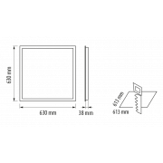 Frame for building-in of LED panel 600x600 mm