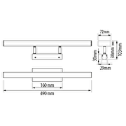 LED Badeværelseslampe, 8W, 4200K, krom, IP44