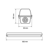 Vandtæt LED armatur til LED rør, IP65,1xT8 0,60 m