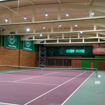 Izida Indoor Tennis court. Lighting carried out with LIK10050
